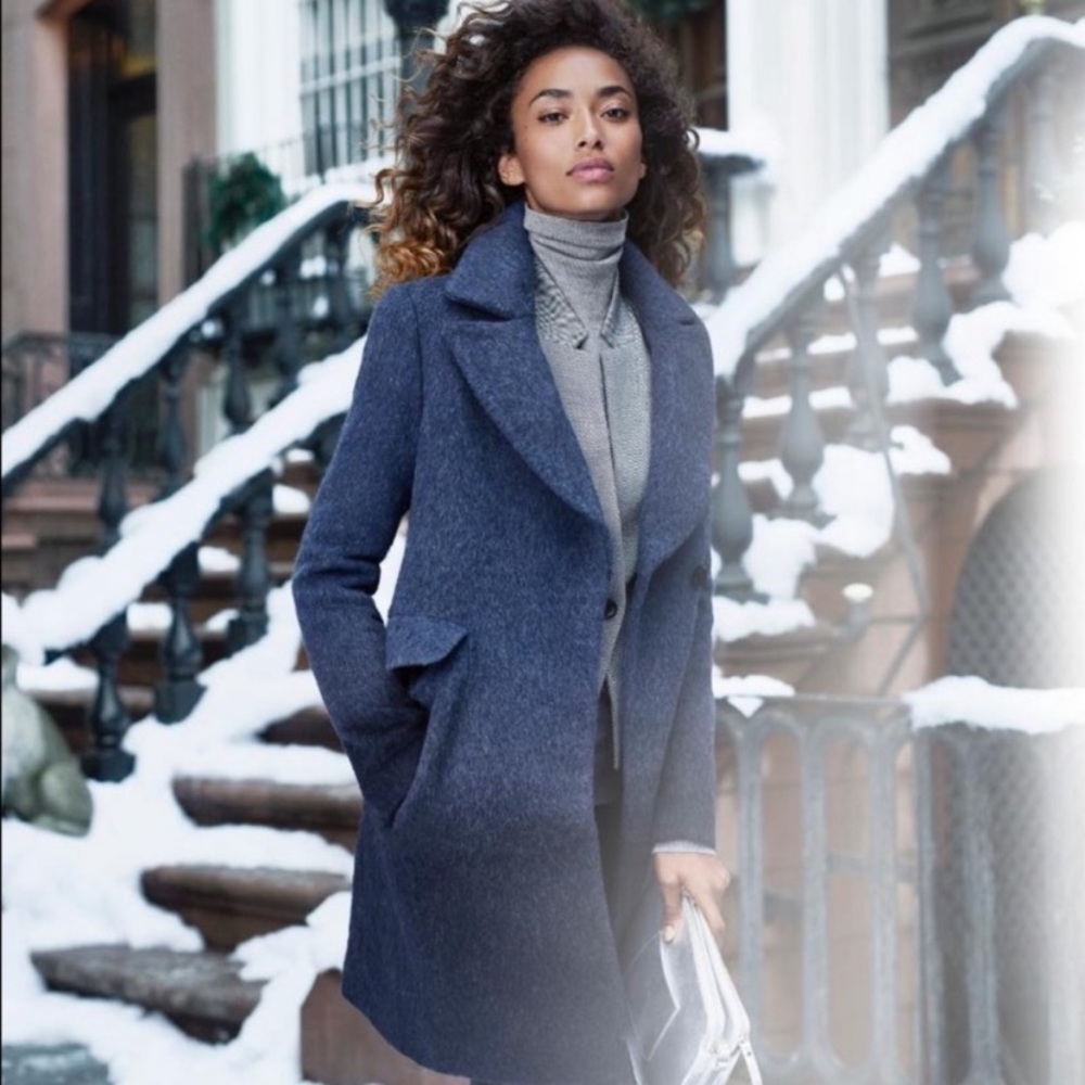NWOT Banana Republic lightweight Ombré Wool-Blend Coat, XS